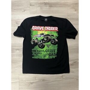 Grave Digger T Shirt 2022 Size L Monster Jam Trucks Big Graphic 40th Anniversary